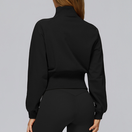 Tops - Bluză Soft cu fermoar și mânecă lungă