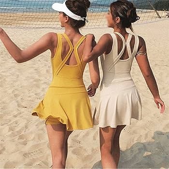 Rochie cu pantaloni scurți și bustiera - Sunny - Galben [2]