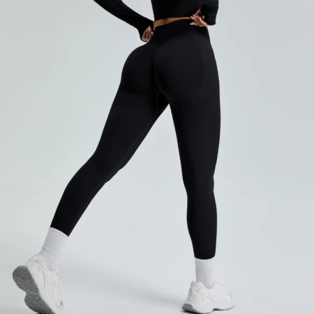 Bottoms - Seamless Scrunch Leggings Negru