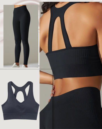 Tops - Set 2 piese Urban Rib Negru mărimea M