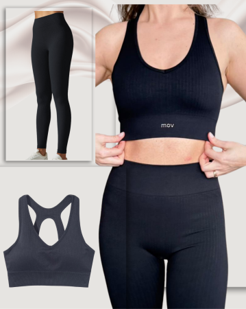 Set 2 piese Urban Rib Negru mărimea M [2]