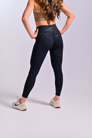 set crop top maneca scurta si colanti negri [11]