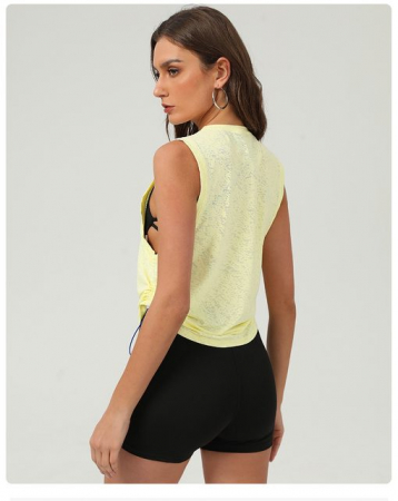 Top Casual cu Șnur reglabil, Galben [3]