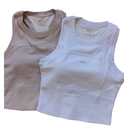 Top Ribbed Premium Essential cu bustiera - Alb [1]