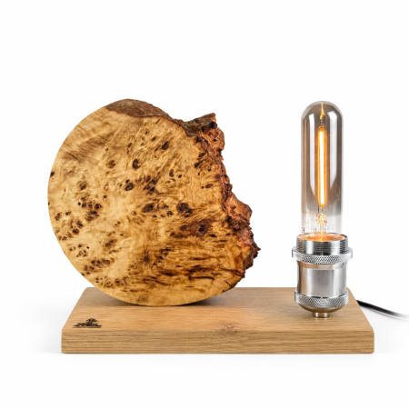 Lampi handmade din lemn masiv – Iluminat natural - Lampă decorativă din lemn de plop – disc natural – handmade – Mugur de Lumină