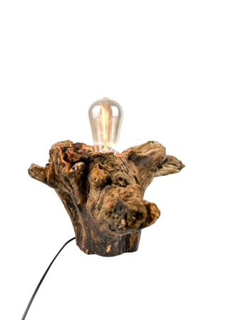 Lampi handmade din lemn masiv – Iluminat natural - Lampă decorativă handmade din stejar masiv, trunchi natural