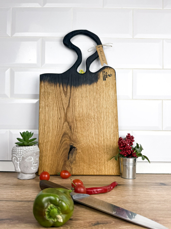 Platouri și Tocătoare din Lemn Masiv - Tocător mare din lemn masiv de stejar, handmade, finisat natural – platou servire unicat