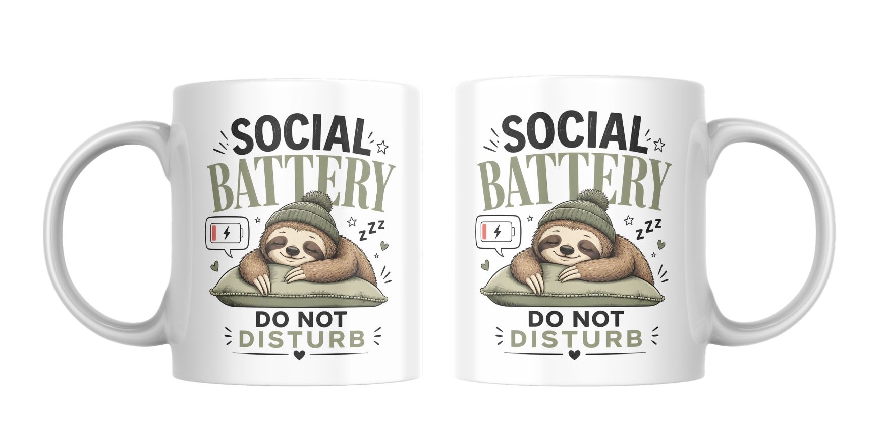 Cană amuzantă Social Battery – 330 ml [2]