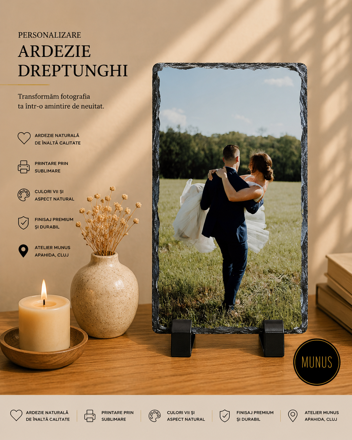 Placa ardezie personalizata - dreptunghi [2]