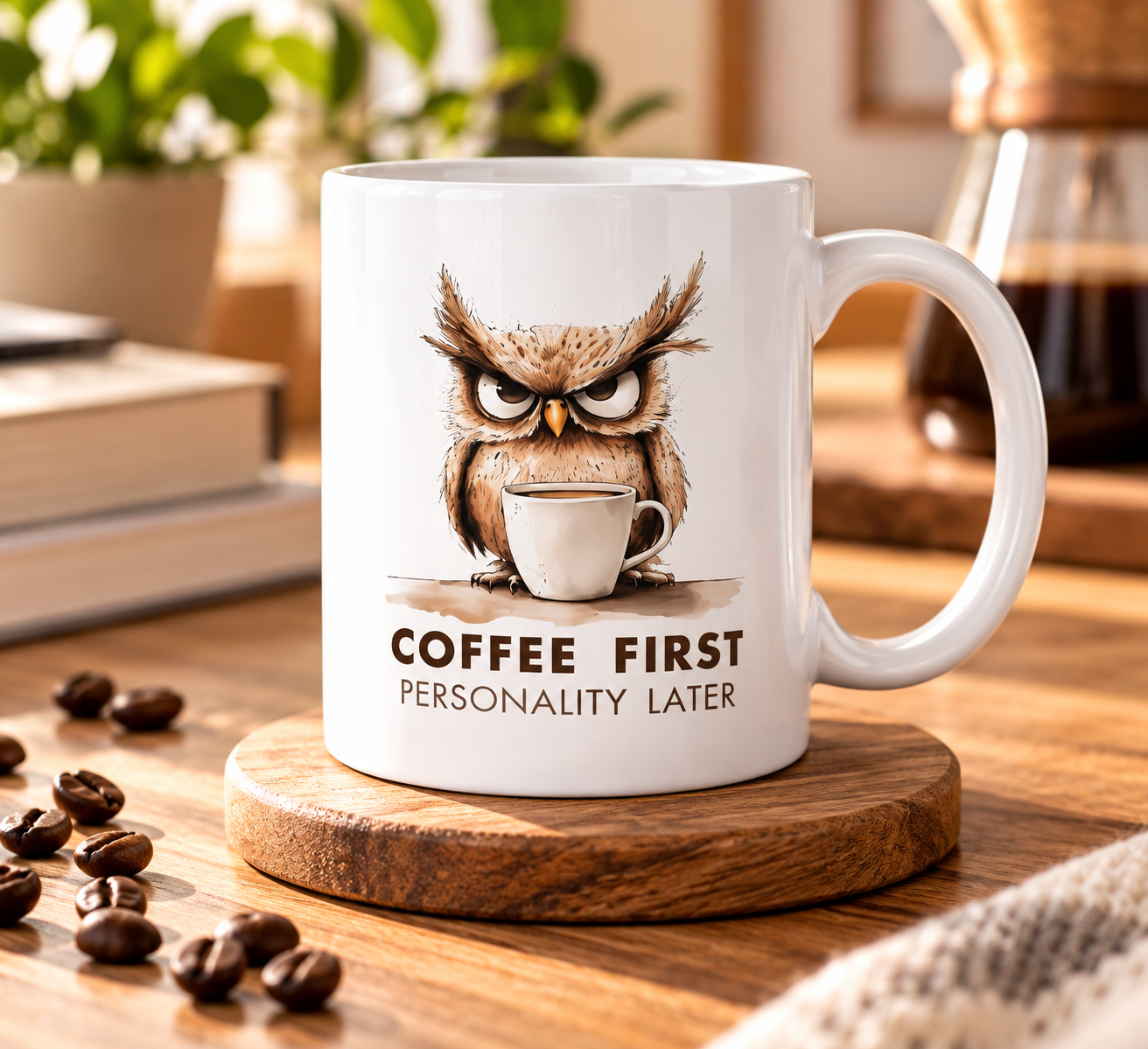 Cani amuzante cu mesaje in engleza - Cană amuzantă Coffee First