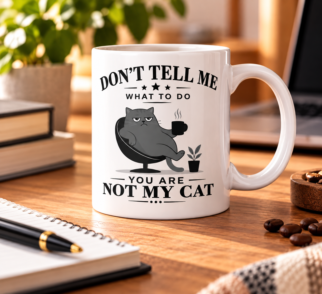 Cani amuzante cu mesaje in engleza - Cană amuzantă Not My Cat