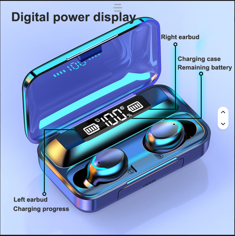Căști Bluetooth F9-5 – Afișaj digital, Breathing Light, Negru [6]
