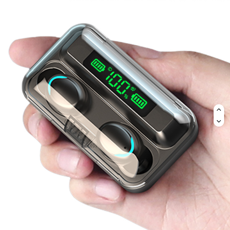 Căști Bluetooth F9-5 – Afișaj digital, Breathing Light, Negru [1]