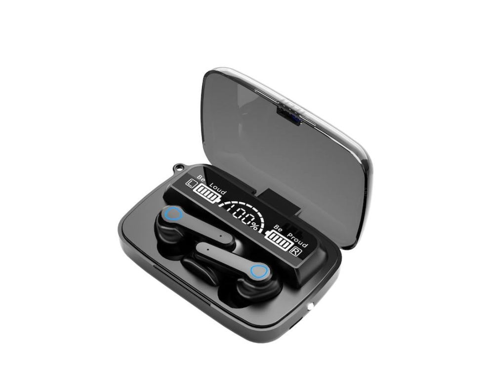 Căști Wireless M19 Bluetooth 5.1, Touch, Display Digital, Carcasă 2000 mAh, Negru – MyAllora [1]