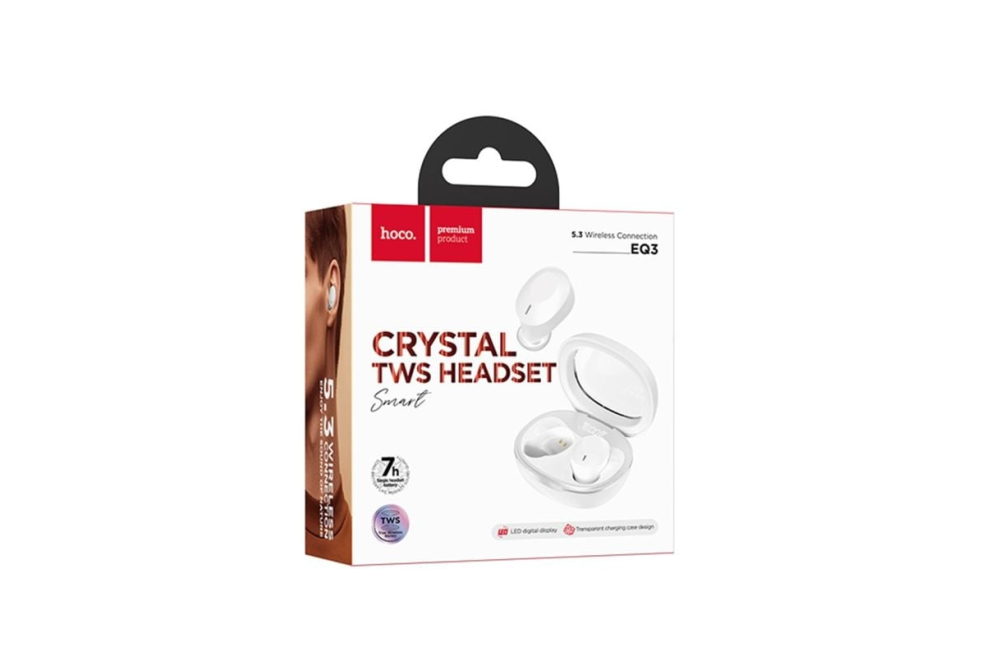 Căști Wireless Hoco EQ3 Bluetooth 5.3, 150 mAh, 150h StandBy, Smart True, Alb – MyAllora [1]