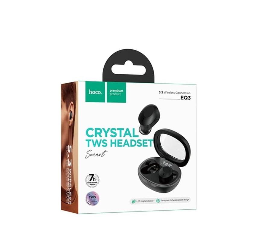Căști Wireless Hoco EQ3 Bluetooth 5.3, 150 mAh, 150h StandBy, Smart True, Negru – MyAllora [1]
