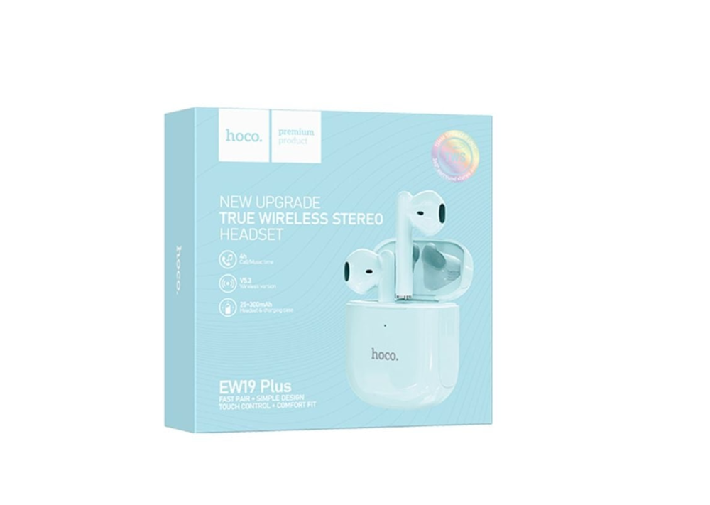 Hoco EW19 Plus – Căști wireless TWS Bluetooth 5.3, 180h standby, 300mAh, albastru | MyAllora [2]