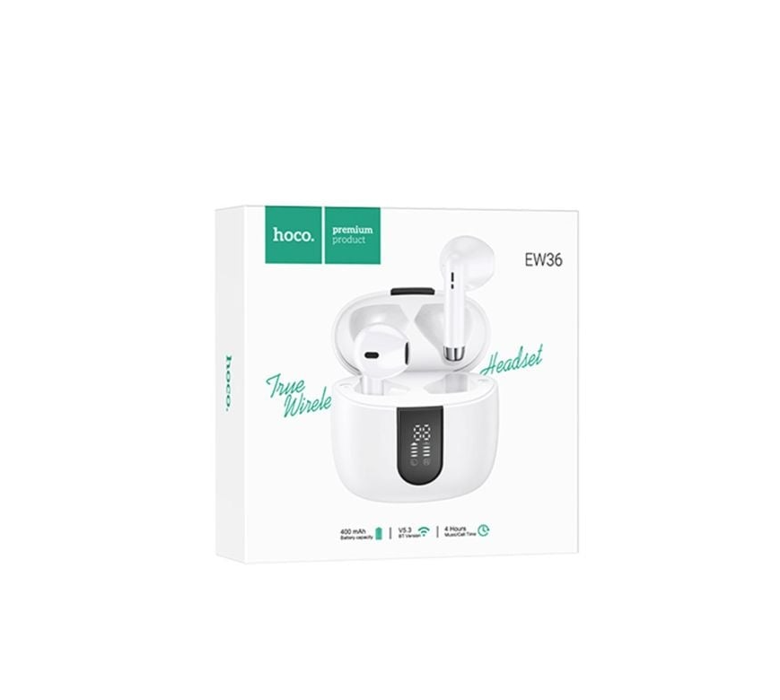 Hoco EW36 – Căști wireless TWS Bluetooth 5.3, 150h standby, 400mAh, Melody, alb | MyAllora [2]