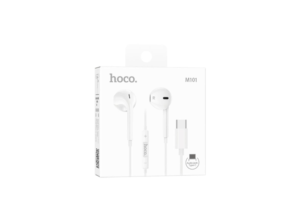 Căști Hoco M101 In-Ear cu Fir, Type-C, 1.2 m, Microfon & Volum, Hi-Fi, Alb – MyAllora [1]