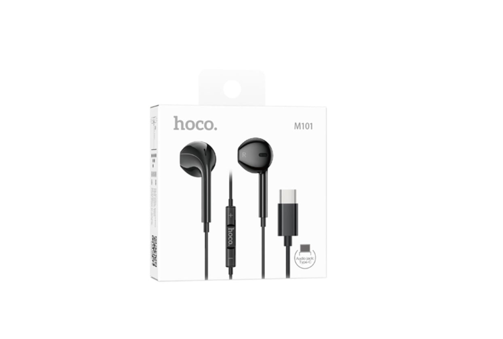 Căști Hoco M101 In-Ear cu Fir, Type-C, 1.2 m, Microfon & Volum, Hi-Fi, Negru – MyAllora [1]
