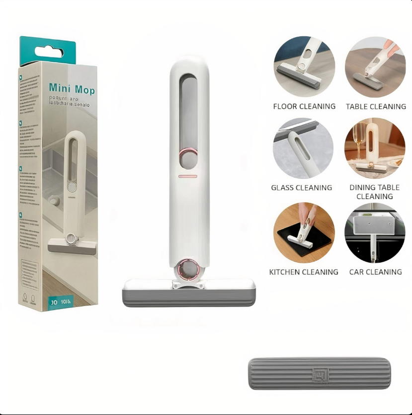 Mini Mop 29×12 cm de Mână cu Burete Pliabil – Curățarea Suprafețelor [1]