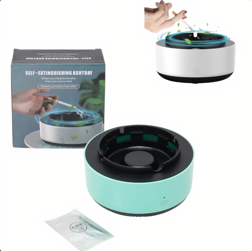 Scrumieră electronică cu purificare aer și auto-stingere, USB – 13×8 cm [1]