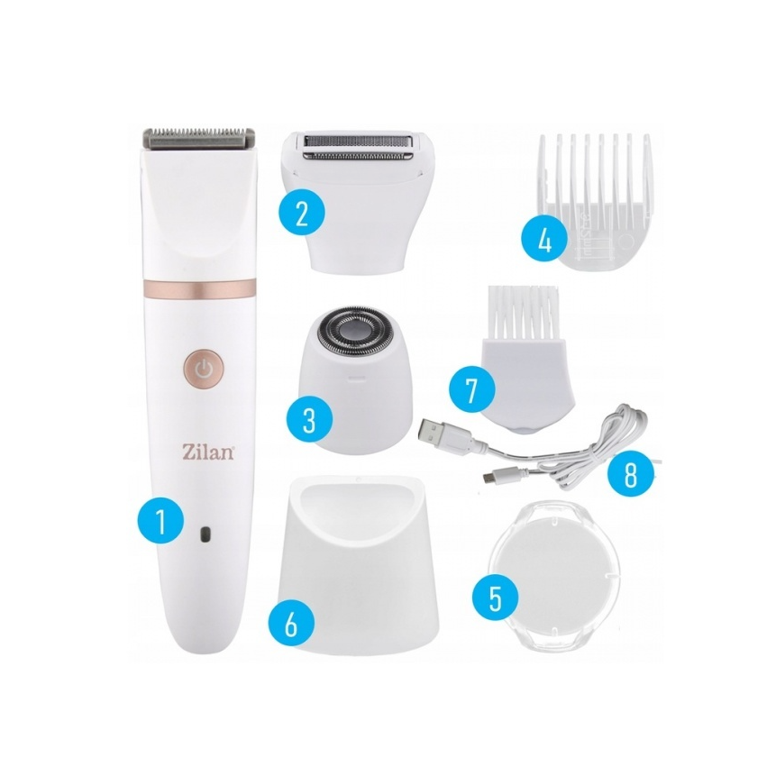 Zilan ZLN8740 – Epilator electric 3 în 1, 3 capete, 60 min – Alb | MyAllora [6]