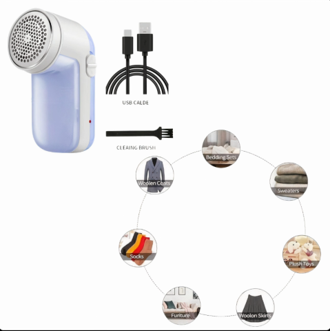 Electrocasnice mici - Aparat Îndepărtare Scame 13×5 cm – Reîncărcabil USB, Portabil