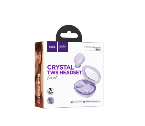 Căști Wireless Hoco EQ3 Bluetooth 5.3, 150 mAh, 150h StandBy, Smart True, Purple – MyAllora [1]