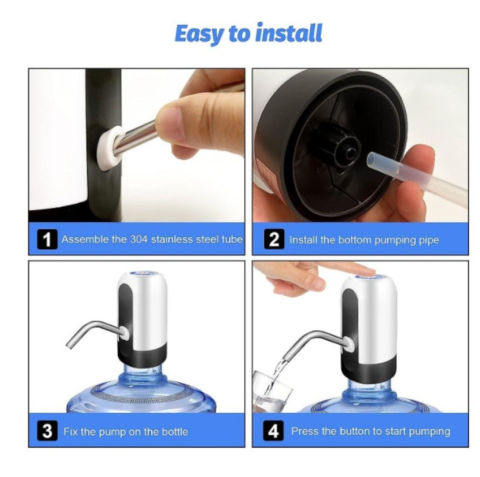 Pompa Electrică pentru Bidon de Apă – USB, Indicator LED Baterie [2]