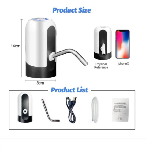 Pompa Electrică pentru Bidon de Apă – USB, Indicator LED Baterie [1]
