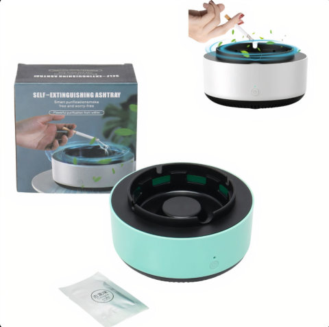 Electrocasnice mici - Scrumieră electronică cu purificare aer și auto-stingere, USB – 13×8 cm