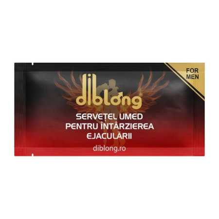 Stimulenți - Servetel DIBLONG pentru barbati, cu ingrediente ce pot ajuta la intarzierea ejacularii, 1 buc