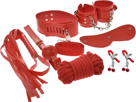 BDSM - Set BDSM 7 Piese Harass Me!, Rosu, Guilty Toys