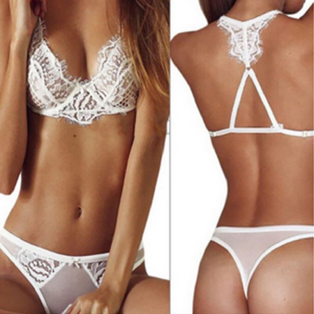 Lenjerie - Set Lenjerie Sexy Estella Alb S/M JGF Lingerie