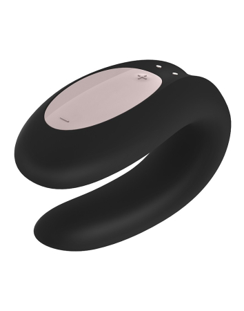Vibratoare - Vibrator pentru Cuplu Double Joy, Aplicatie Satisfyer, Negru