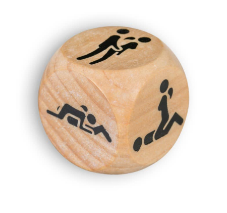 Jocuri / Jucării / Cadouri - Zar din Lemn cu Pozitii Sexuale 3 cm
