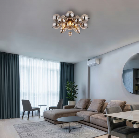 Plafonieră – 55 cm diametru, design modern în negru [1]