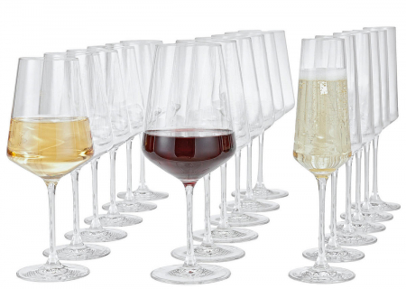 Vesela - Set de pahare 18 piese - pentru vin rosu, vin alb si vin spumant