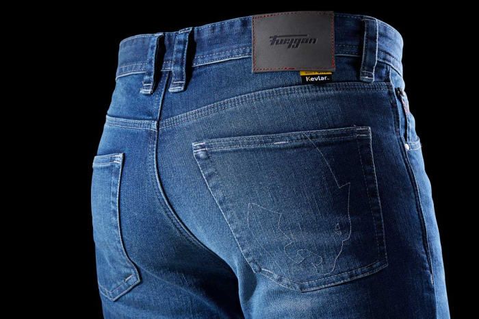 Blugi moto Furygan D12 X Kevlar Straight, albastru stonewash [9]