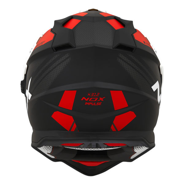 Cască moto adventure NOX N312 Impulse Alb Lucios/Roșu [6]