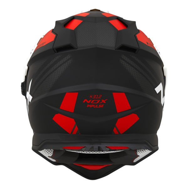 Cască moto adventure NOX N312 Impulse Alb Lucios/Roșu [3]