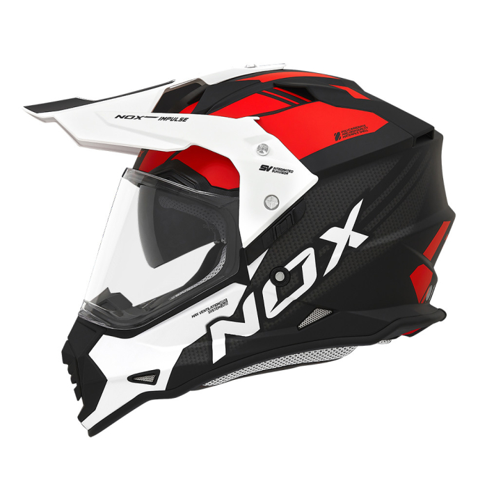 Cască moto adventure NOX N312 Impulse Alb Lucios/Roșu [4]