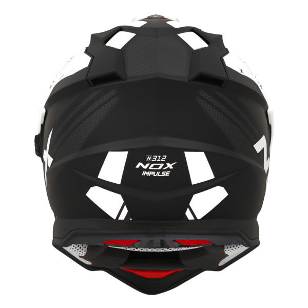 Cască moto adventure NOX N312 Impulse Negru Mat/Alb [6]