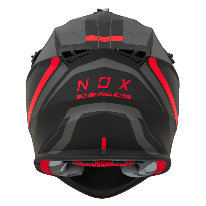 Cască motocross NOX N633 Airshock Negru Mat/Roșu [3]