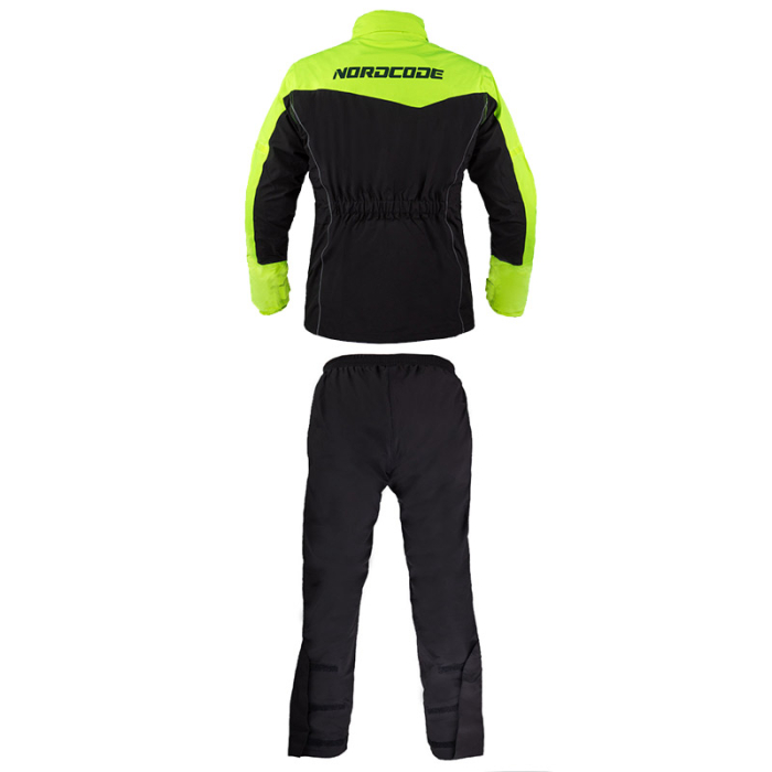 Costum de ploaie moto Nordcode Wave Evo 10K, negru/fluo [2]