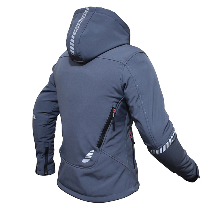 Geacă moto damă Nordcode Citizen Pro softshell urbană, gri închis [2]