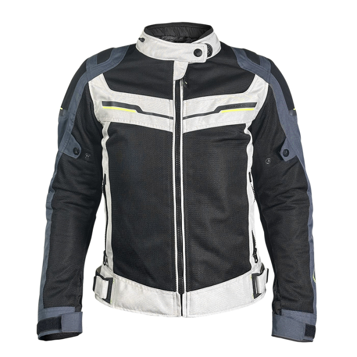 Geacă moto damă Nordcode Escape WP de vară cu membrană, negru/gri/albastru [2]