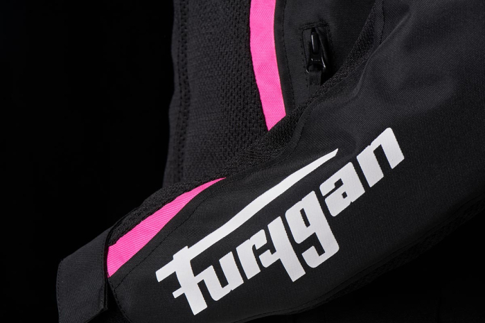 Geacă moto de damă Furygan Mystic Evo Vented Lady de vară, negru/alb/roz [8]