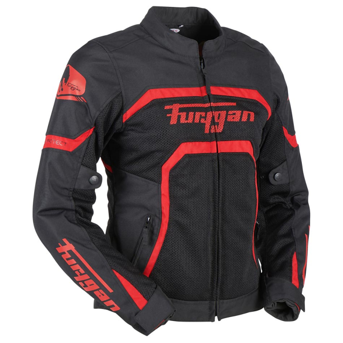 Geacă moto de damă Furygan Mystic Evo Vented Lady de vară, negru/roșu [4]